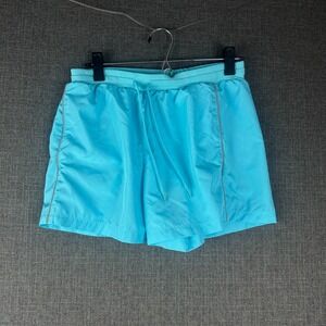 Athletic Works Women's Swimmer Blue Running‎ Shorts Elastic Waist Drawstring M